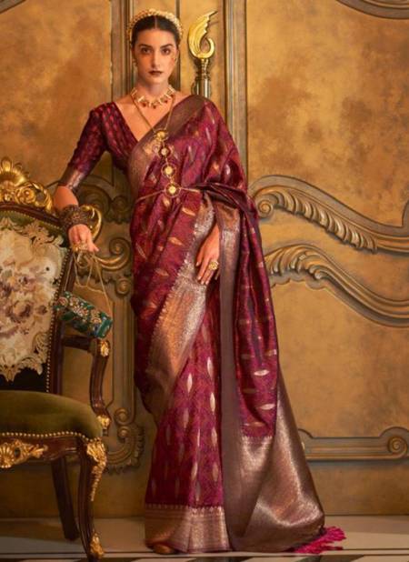 Maroon Colour Kirozaa Silk Function Wear Wholesale Designer Sarees 7001