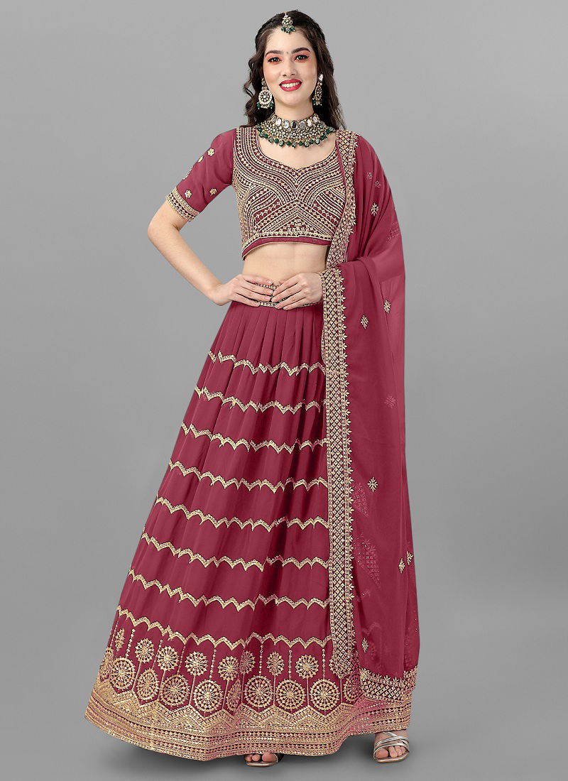 Maroon Colour Monalisaa Vol 8 By Biva Designer Lehenga Choli Catalog 18002