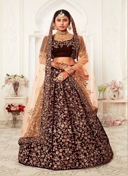 Maroon Colour Neo Traditionl Vol 2 By Zeel Clothing Wedding Lehenga Choli Orders In India 7701