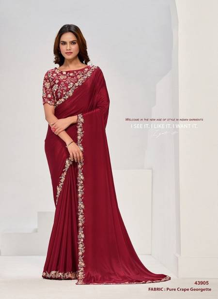 Maroon Colour Norita Saanjh By Mahotsav Designer Party Wear Saree Online Wholesale 43905