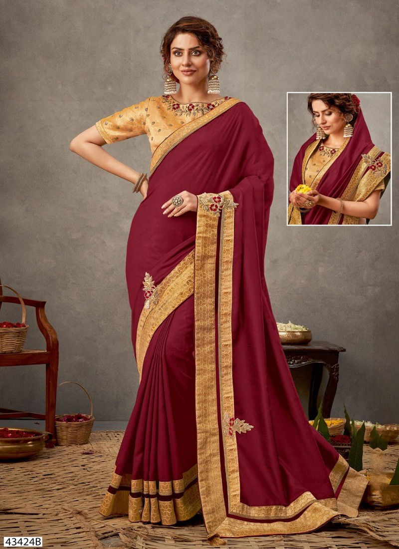 Maroon Colour Norita Vol 2 By Mahotsav Wedding Wear Designer Saree Wholesalers In Delhi 43424-B