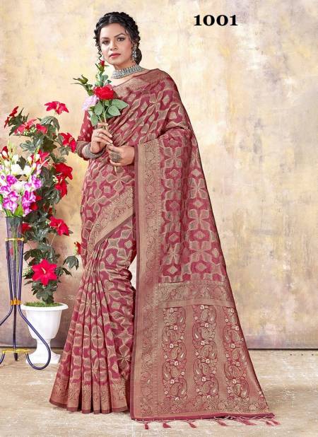 Maroon Colour Nyansi By Sangam Wedding Designer Saree Catalog 1001