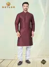 Maroon Colour Outluk Wedding Collection Vol 21 Pure Silk Mens Wholesale Kurta Pajama Manufacturers 21011