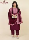 Maroon Colour Padmavati Vol 2 By Seamore Chinon Silk Printed Kurti With Bottom Dupatta Wholesale Shop In Surat 5006
