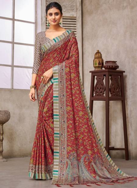 Maroon Colour Pashima Digital Vol 2 Printed Wholesale Daily Wear Sarees Catalog 1010
