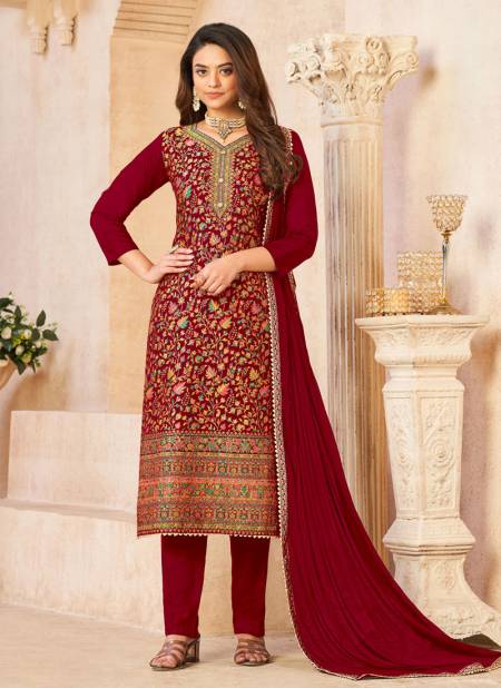 Maroon Colour Pashvi 108 A To 108 F Designer Salwar Suits Catalog 108 F 