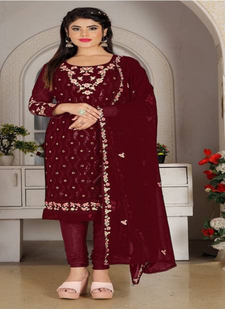 Maroon Colour Ramsha R 592 Colors Pakistani Salwar Suits Catalog R 592 D