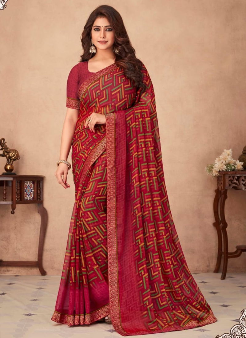 Maroon Colour Ruchi Savera Wholesale Printed Sarees Catalog 19306 A