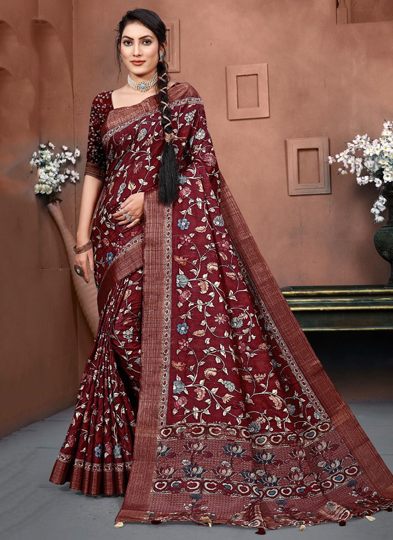 Maroon Colour Rutba Digital Vol 2 Fancy Wear Wholesale Printed Sarees 1308