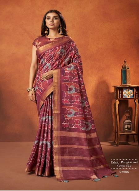 Maroon Colour Saachi By Mahotsav Crepe Silk Festive Wear Designer Saree Catalog 23206