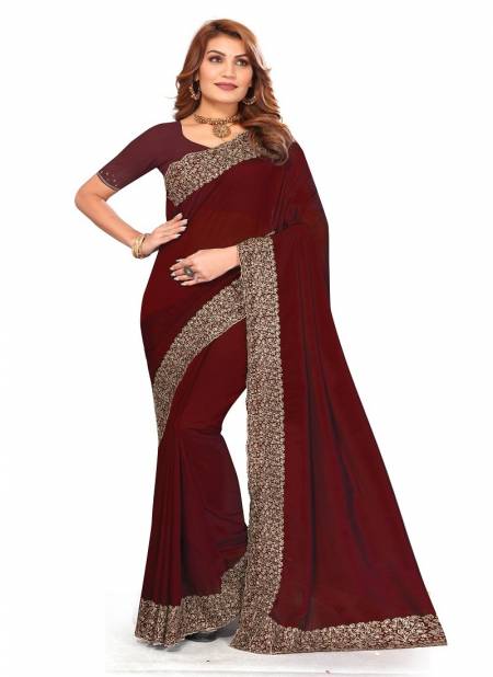 Maroon Colour Sanskriti By Utsav Nari Vichitra Blooming Embroidery Wholesale Online 2422