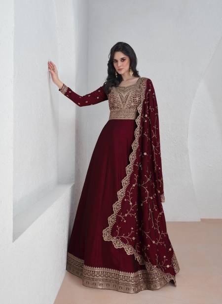 Maroon Colour Saroj By Aashirwad Premium Silk Readymade Suits Wholesale Clothing Suppliers In India 9445