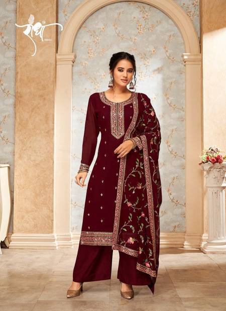 Maroon Colour Savariya By Radha Trendz Heavy Embroidery Georgette Salwar Kameez Wholesale Online 1154