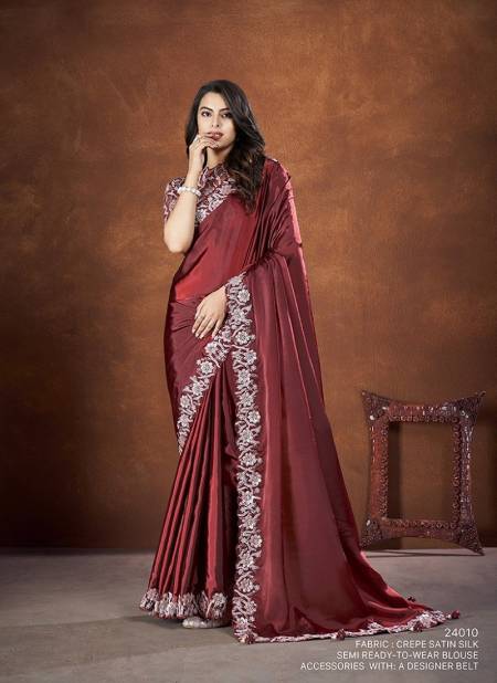 Maroon Colour Shah Saki 24000 Mahotsav New Designer Wear Saree Suppliers in India 24010