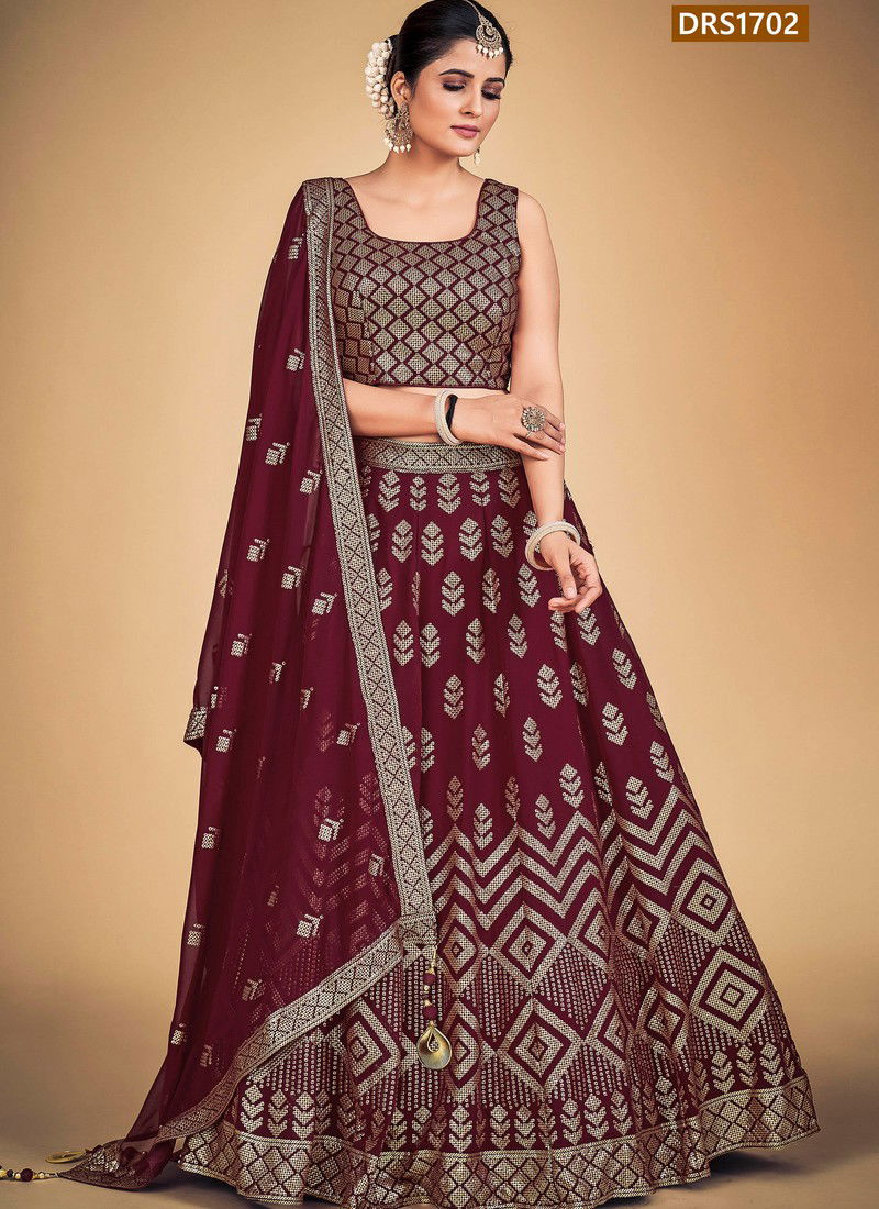 Maroon Colour Sophia By Dresstive Designer Lehenga Choli Catalog 1702