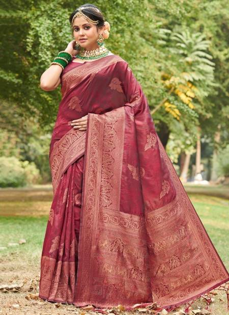 Maroon Colour Sungrace Sangam Festive Wear Wholesale Silk Sarees Catalog 10014