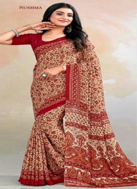 Maroon Colour Sushma Set 57 Daily Wear Printed Saree Catalog 5704 A