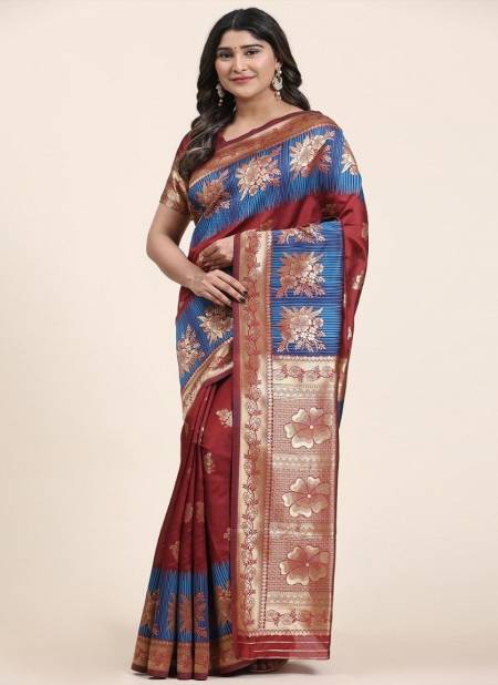 Maroon Colour Vedika By Sethnic Banarasi Art Silk Designer Saree Catalog 1706