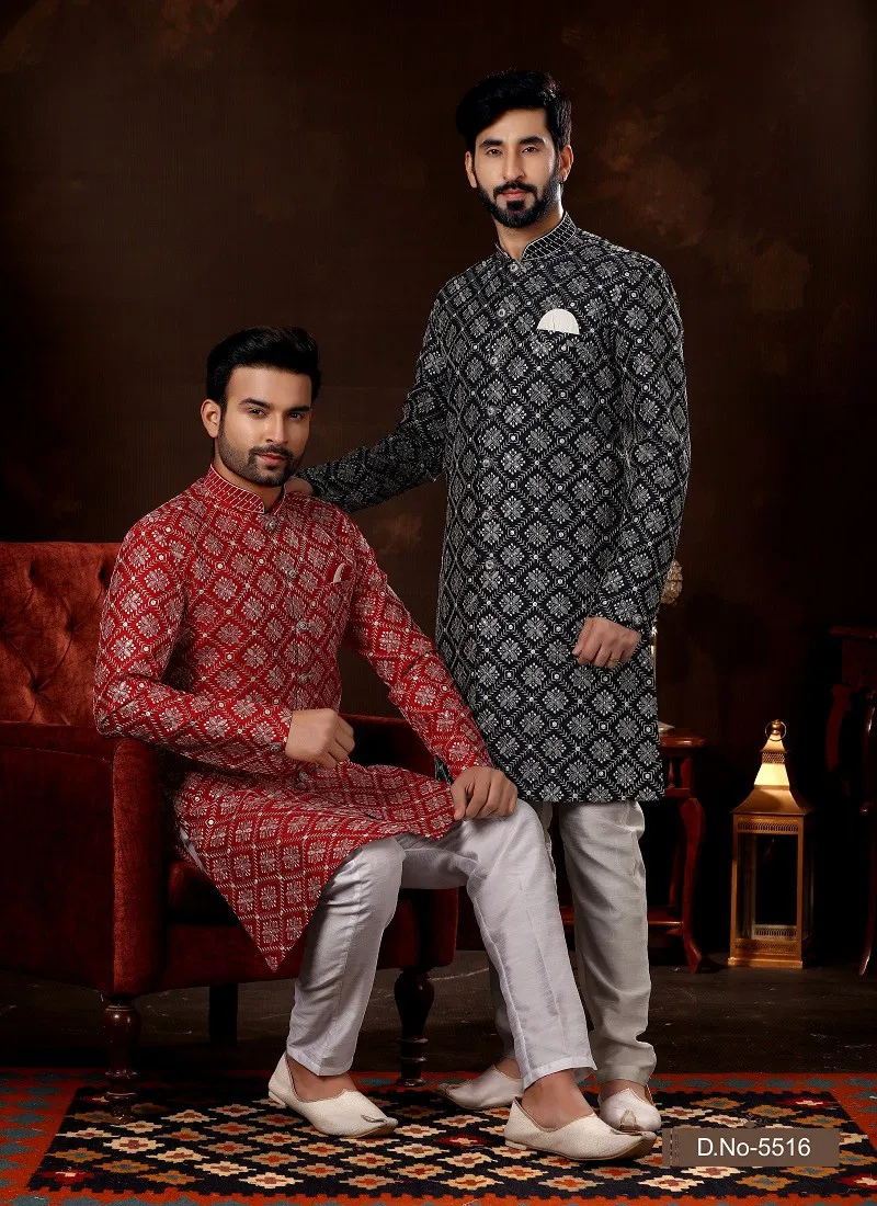 Maroon Colour Vol 12 Function Wear Mens Sherwani Suppliers In India 5516