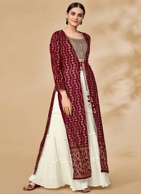 Maroon Colour Volume 41 Designer Function Wear Wholesale Sharara Suits 27005