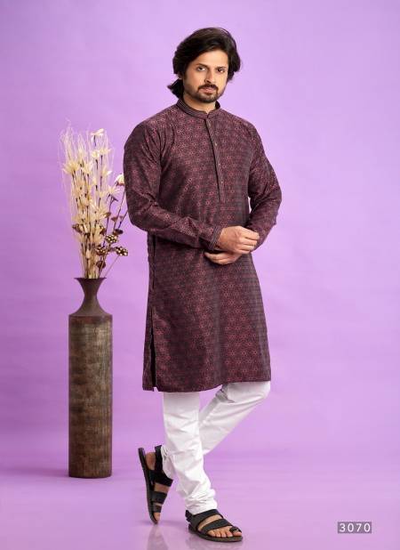 Maroon Colour Wedding Mens Wear Pintux Stright Kurta Pajama Wholesale Clothing Suppliers In India 3070