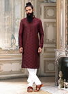 Maroon Dupion Kurta 12898