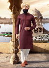 Maroon Jacquard Kurta 12919