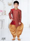 Maroon Kids Party Wear Kurta Pajama Catalog K 507