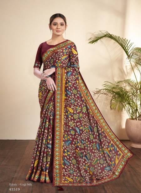 Maroon Colour Norita 43500 Nirvi By Mahotsav New Festive Wear Designer Saree Wholesale Market In Surat 43519