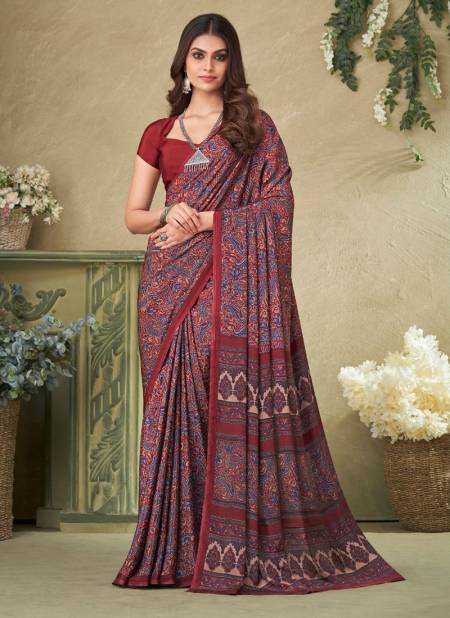 Maroon Multi Colour Vivanta Silk 16 By Ruchi Printed Silk Crepe Saree Wholesalers Price In Surat 21505 A