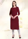 Straight Cut schiffli work Heay Rayon daily wear Designer kurtis Collection