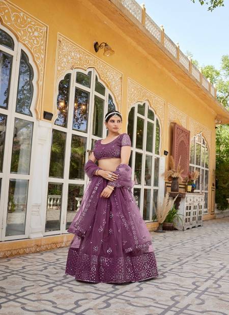 Mauve Colour SS 159 Designer Wedding Wear Georgette Lehenga Choli Exporters In India 1895