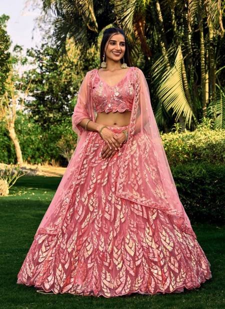 Meera By Zeel Clothing Wedding Soft Net Lehenga Choli Wholesalers In Delhi 5101-Pink