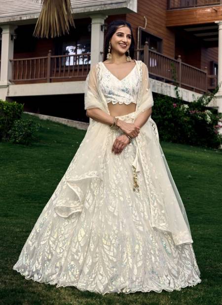 Meera By Zeel Clothing Wedding Soft Net Lehenga Choli Wholesalers In Delhi 5101-White