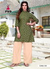 Mehandi Regular Wear And Office wear Designer Foil Print Reyon Kurtis with Plazzo Collections