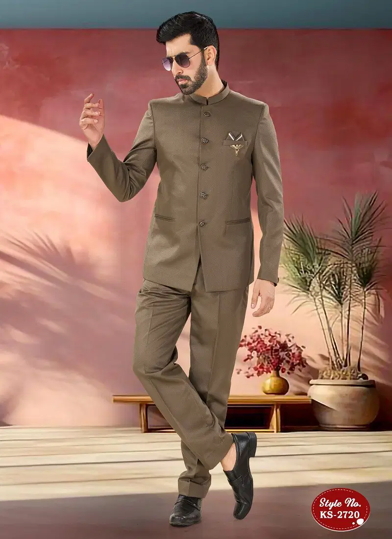 Mehendi Brown Colour 1652 Designer Party Wear Mens Jodhpuri Suits Wholesale Price In Surat KS 2720