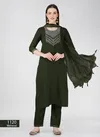 Mehendi Colour Aaradhna 1120 Cotton Blend Embroidery Kurti With Bottom Dupatta Wholesale Online
