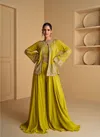 Mehendi Colour Aarvi By Sayuri Designer Georgette Readymade Suits Wholesale Online 5530