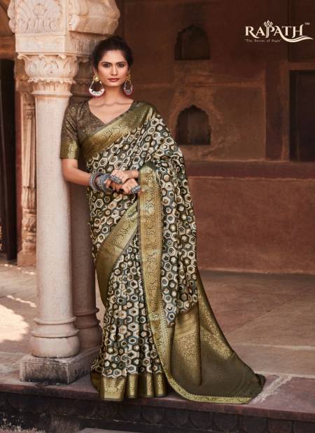 Mehendi Colour Anshika Silk By Rajpath Pure Handloom Designer Saree Catalog 240005