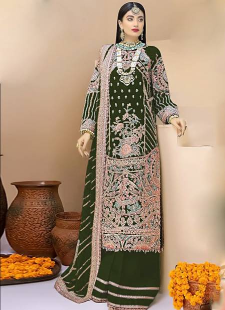 Mehendi Colour Dinsaa Suit 150 Colours Pakistani Suits Catalog 150 H