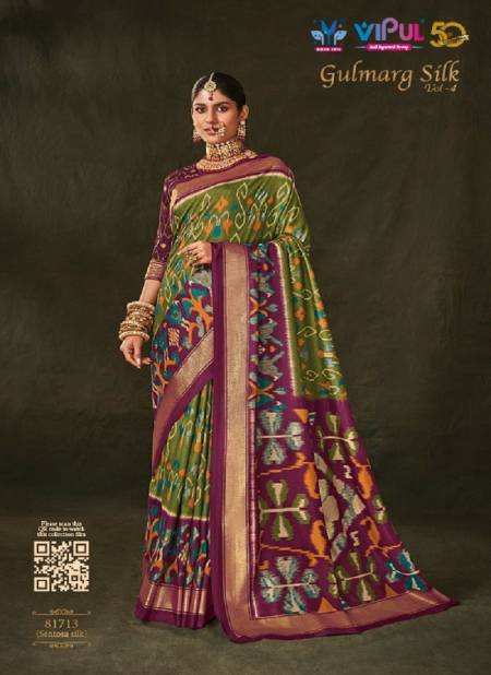 Mehendi Colour Gulmarg Silk Vol  4 By Vipul Printed Silk Saree wholesale Online 81713