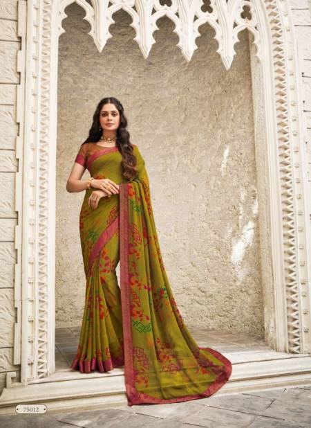 Mehendi Colour Jaymala Vol 3 By Vipul Georgette Printed Daily Wear Sarees Wholesale Online 75012