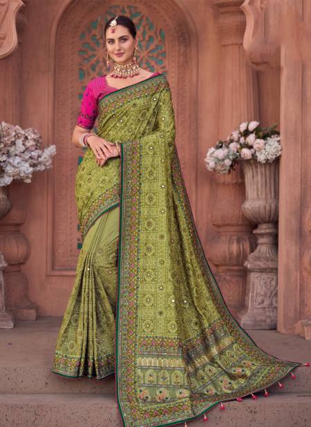Mehendi Colour MN 6206 Colours Silk Sarees Catalog 6206