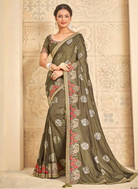 Mehendi Colour Norita Ritsika Ethnic Wear Wholesale Designer Sarees 42713