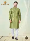 Mehendi Colour Outluk Wedding Collection Vol 21 Pure Silk Mens Wholesale Kurta Pajama Manufacturers 21010