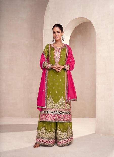 Mehendi Colour Rayana By Aashirwad Designer Premium Silk Wedding Wear Salwar Kameez Wholesale Online 9824