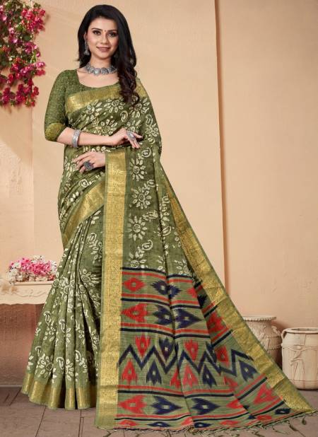 Mehendi Colour Sahoo Silk Vol 1 Designer Wholesale Silk Sarees Catalog 107