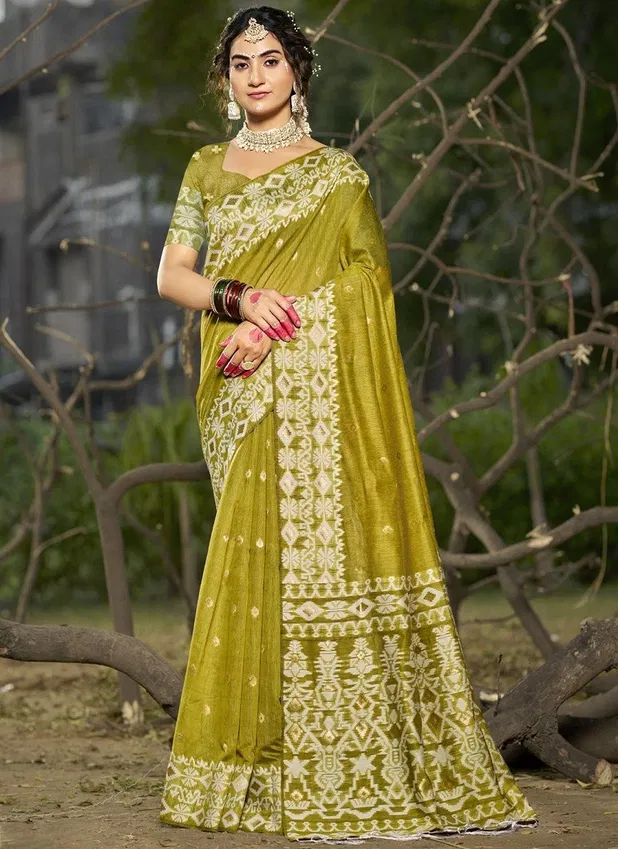 Silver Linen Cotton By Bunawat Designer Wedding Saree Suppliers In India