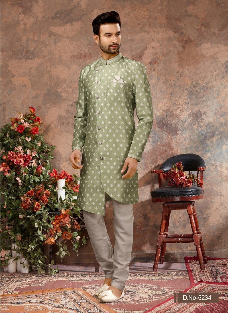 Mehendi Colour Vol 11 Occasion Wear Mens Indo Western Orders In India 5234