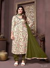 Mehendi Green Colour Afgani Alia Vol 1 By Moksh Printed Rayon Alia Cut Kurti With Bottom Dupatta 2226